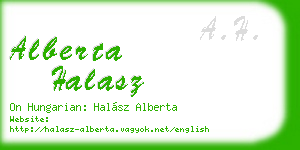 alberta halasz business card